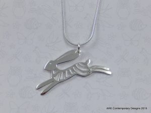 silver hare pendant