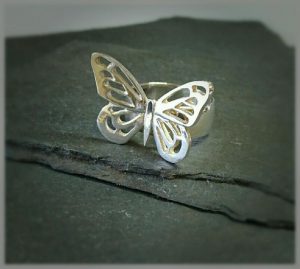 Butterfly silver ring